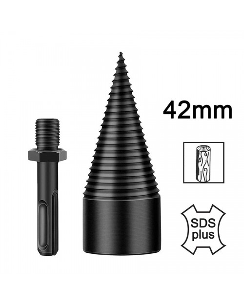 Κώνος σχισίματος ξύλων Ø42mm με αντάπτορα SDS-Plus