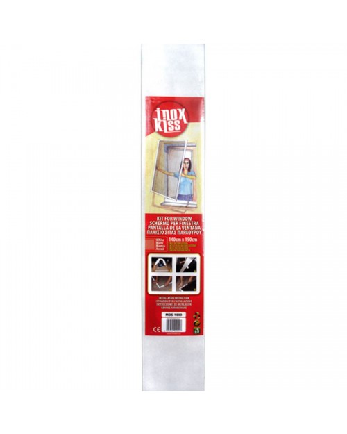 Inox Kiss Σίτα Παραθύρου με Πλαίσιο Λευκή 140x150 cm MOS1003