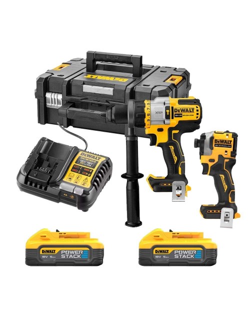 DEWALT DCK2052H2T Σετ Κρουστικό & Μπουλονόκλειδο 18V 2x5.0Ah Powerstack
