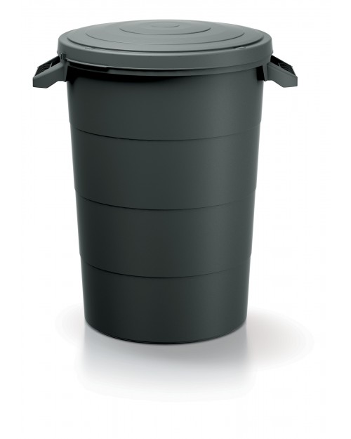 PROSPERPLAST Κάδος απορριμμάτων με καπάκι Μαύρος 80lt IDSM80U-S411