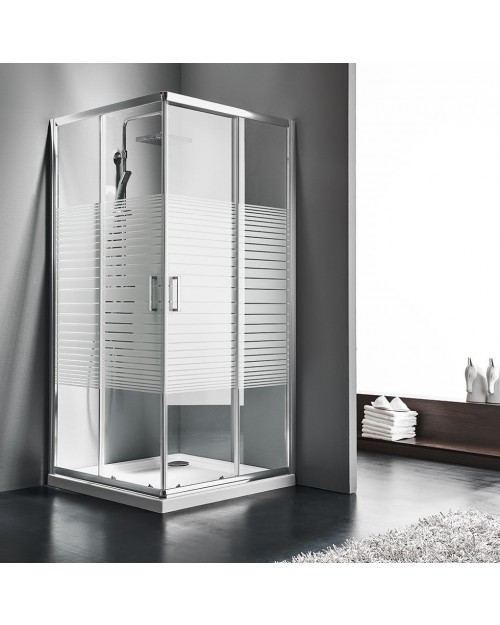 Καμπίνα Ντουζιέρας Starlet Corner Entry 90x90 Stripes