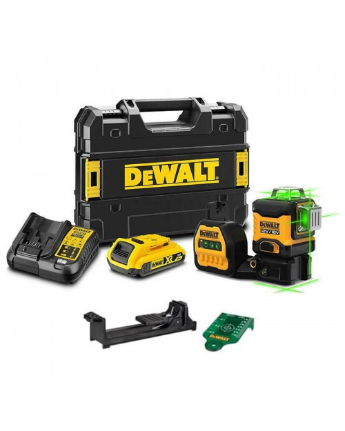 DEWALT DCE089D1G18 Αυτορυθμιζόμενο Γραμμικό Αλφάδι Laser Πράσινης Δέσμης 18V 2.0Ah 