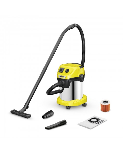 Karcher WD 3 S V-19/4/20 Σκούπα υγρής/ξηρής αναρρόφησης 1000W με μεταλλικό κάδο 19lt