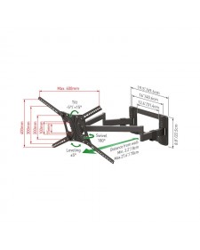 Βάση Τηλεόρασης Τοίχου BM464L Barkan 13" - 90" με Διπλό Βραχίονα και Κλίση  950030
