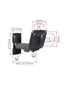 Βάση Τηλεόρασης Τοίχου E130.B Barkan 13" - 29" με Βραχίονα και Κλίση 950018