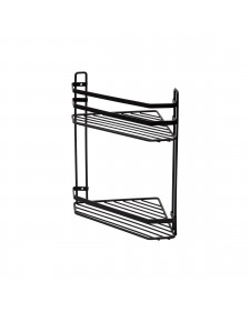 ΕΤΑΖΕΡΑ ELEGANT ΜΕΤΑΛΛΙΚΗ ΓΩΝΙΑΚΗ 2 ΘΕΣΕΩΝ 32x28x18cm ΜΑΥΡΗ ESTIA 02-6471