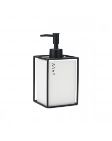 ΑΝΤΛΙΑ ΣΑΠΟΥΝΙΟΥ CAGE 450ML ΚΕΡΑΜΙΚΗ ΛΕΥΚΗ ΜΕ ΜΕΤΑΛΛΙΚΟ ΠΛΑΙΣΙΟ ESTIA 02-30018