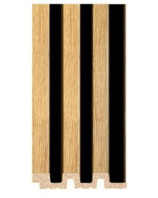 PS Panel με 3D πηχάκια F4 Piano 12/122/2900mm Φυσική Δρυς / Μαύρο  7-27-AP009-F-4