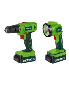 VERTO Δραπανοκατσάβιδο με 2 μπαταρίες 20V 1.5Ah & Φακό 50G293