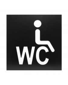 (N.515) Σήμανση Τετράγωνη Inox WC ΑμεΑ 12x12 εκ., Μαύρο Ματ SG-1125345