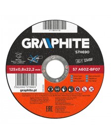 GRAPHITE Δίσκος Κοπής INOX 125x0.8x22mm 57H690