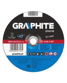 GRAPHITE Δίσκος Κοπής Μετάλλου 180x1.6x22mm  57H718