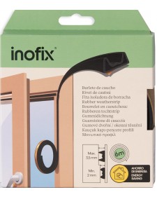 Inofix Τύπου K Αεροστόπ Λάστιχο Πόρτας σε Μαύρο Χρώμα 6mx0.35cm 2115-3