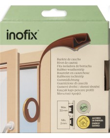 Inofix Τύπου K Αεροστόπ Λάστιχο Πόρτας σε Καφέ Χρώμα 6mx0.35cm 2115-4