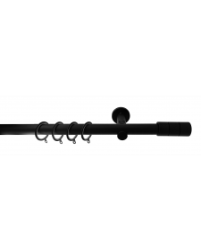 Μονό επεκντεινόμενο κουρτινόξυλο Future 28/25mm 140-240cm μαύρο ματ 68738