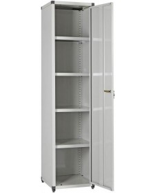 Ντουλάπα μεταλλική με 4 ράφιa 43x44x183 cm Γκρι BRICO1G