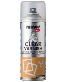 Minos Clear Varnish Ακρυλικό Βερνίκι με Ματ Εφέ Διάφανο 400ml 9207