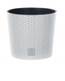 PROSPERPLAST Γλάστρα Rato Round 2 σε 1 Χρώμα Λευκό 7,5/8,7 lt DRTUS250L-S449