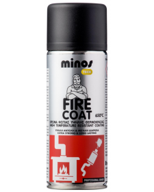 Minos Fire Coat Σπρέι Βαφής Υψηλής Θερμοκρασίας Μαύρο 400ml 9209