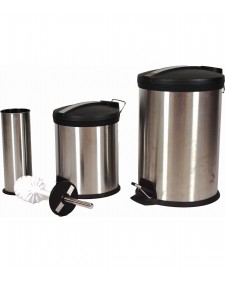 Κάδος μπάνιου 5L μαύρο-inox E-0676