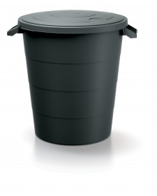 PROSPERPLAST Κάδος απορριμμάτων με καπάκι Μαύρος 120lt IDSM120U-S411