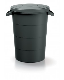 PROSPERPLAST Κάδος απορριμμάτων με καπάκι Μαύρος 80lt IDSM80U-S411